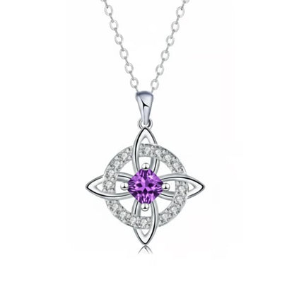🔥LAST DAY SALE 49% OFF-Mystical Birthstone Witches Knot Necklace – Natural Crystal🔮💞Protect Your Loved Ones