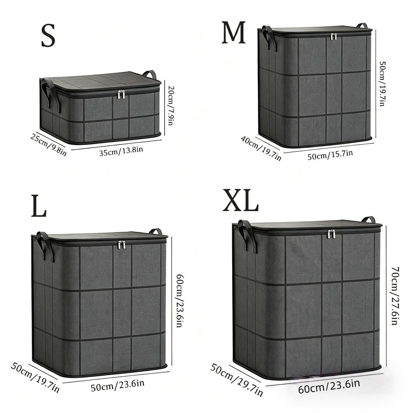 Large Foldable Storage Bag with Zipper Lid & Handles – Closet Organizer for Clothes, Blankets, Toys & Moving