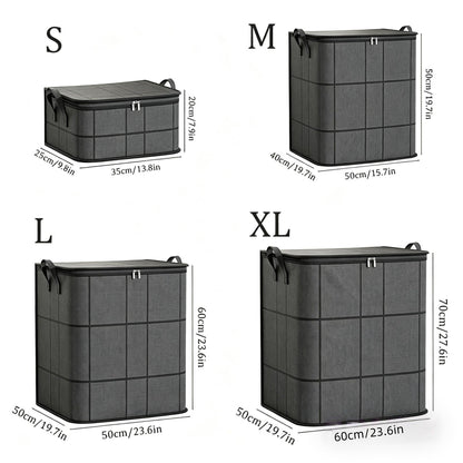 Large Foldable Storage Bag with Zipper Lid & Handles – Closet Organizer for Clothes, Blankets, Toys & Moving