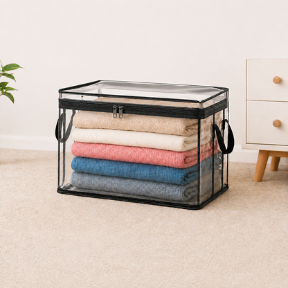 🔥Last Day 49% OFF📦Portable Large Heavy-Duty Thick Plastic Clear Storage Box with Hinged Lid | Home. Travel & Camping