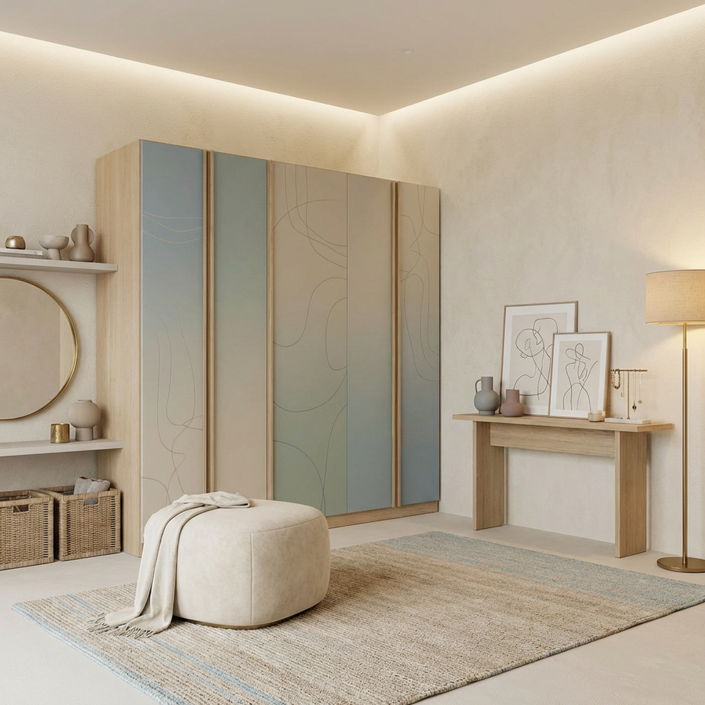Modern 4-Door Wardrobe