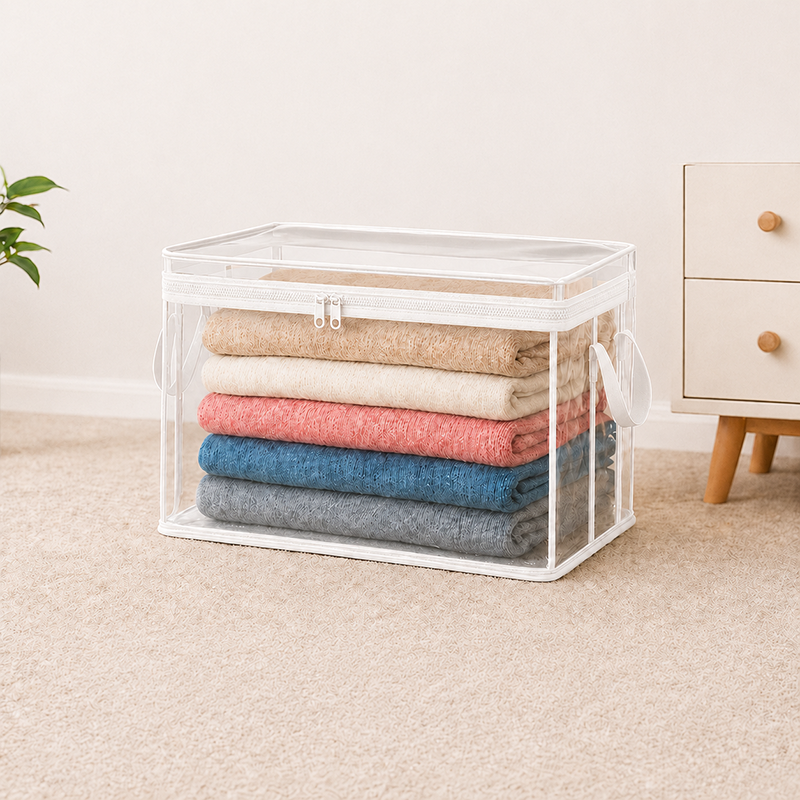 🔥Last Day 49% OFF📦Portable Large Heavy-Duty Thick Plastic Clear Storage Box with Hinged Lid | Home. Travel & Camping