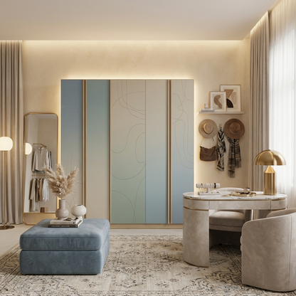 Modern 4-Door Wardrobe