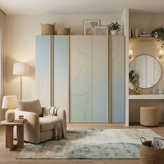 Modern 4-Door Wardrobe