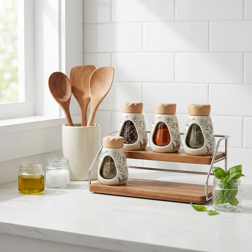 Hand-Painted Ceramic Spice Jar