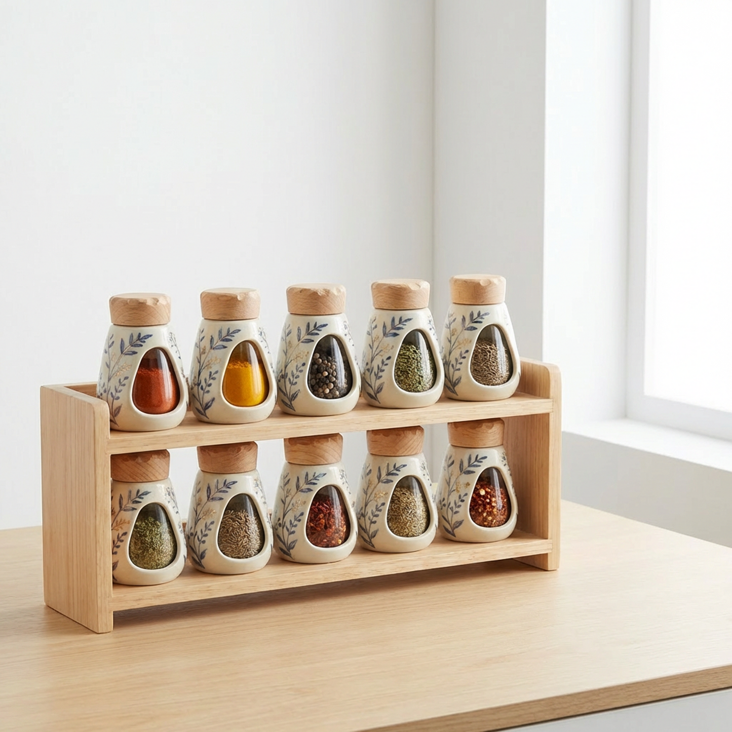 Hand-Painted Ceramic Spice Jar
