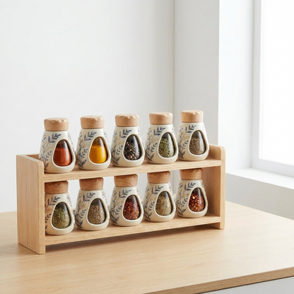 Hand-Painted Ceramic Spice Jar