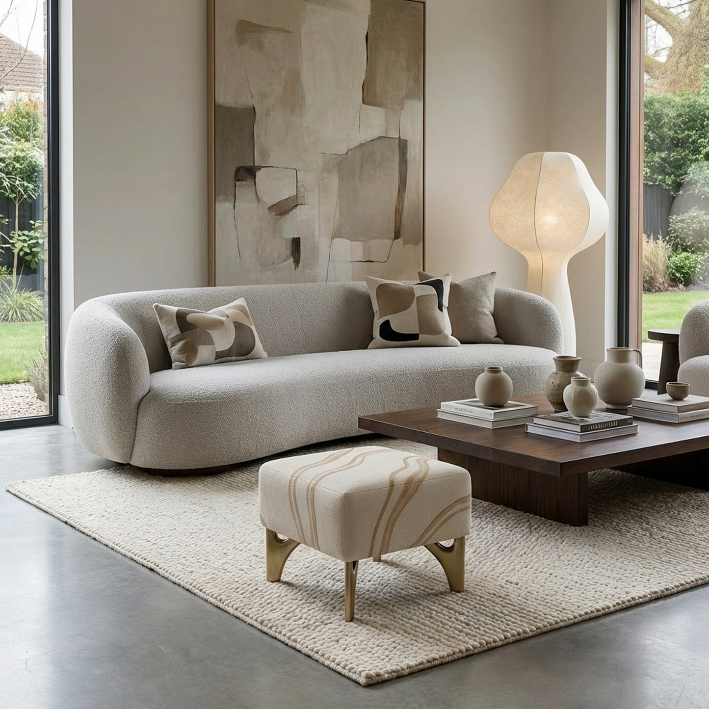 Modern Upholstered Accent Ottoman