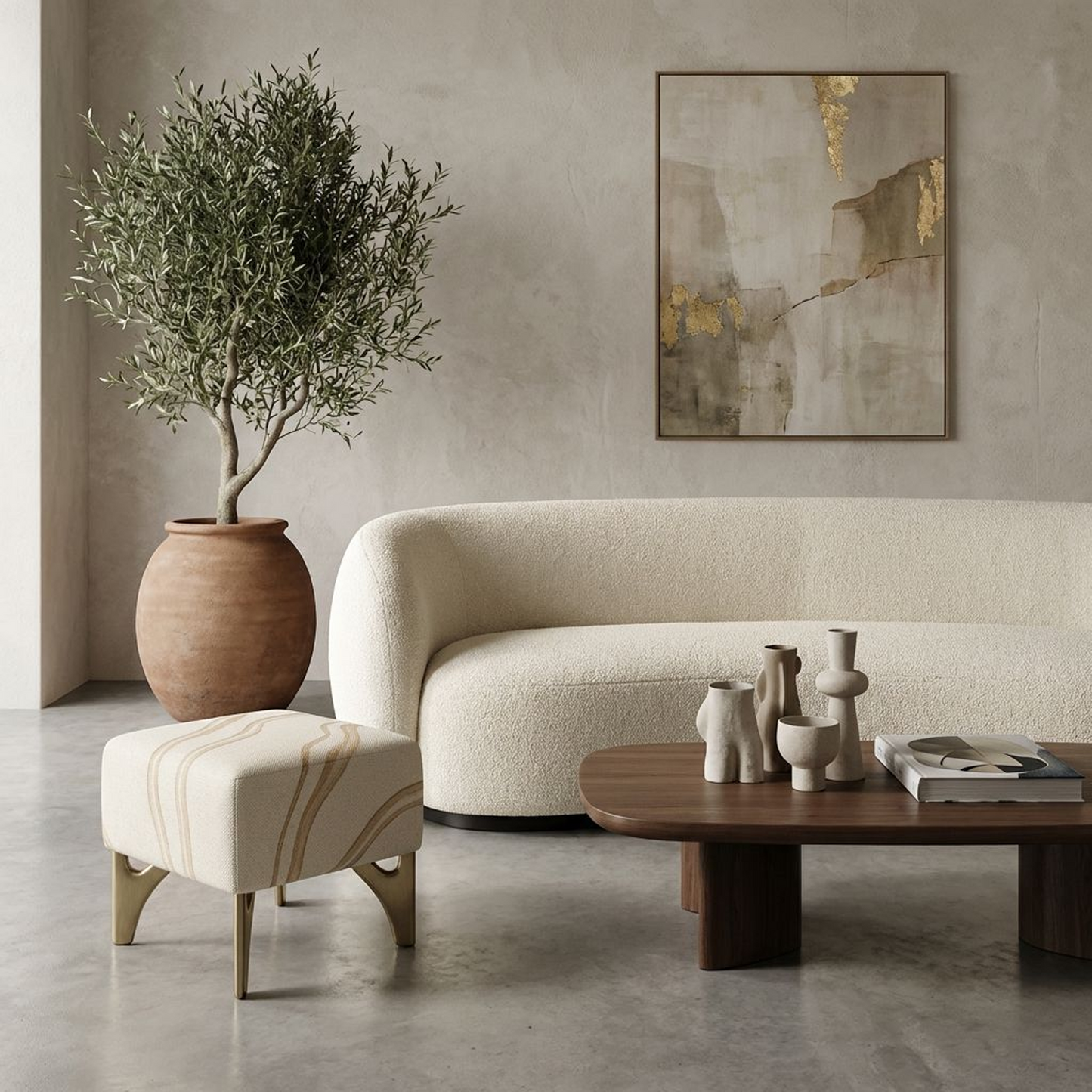 Modern Upholstered Accent Ottoman