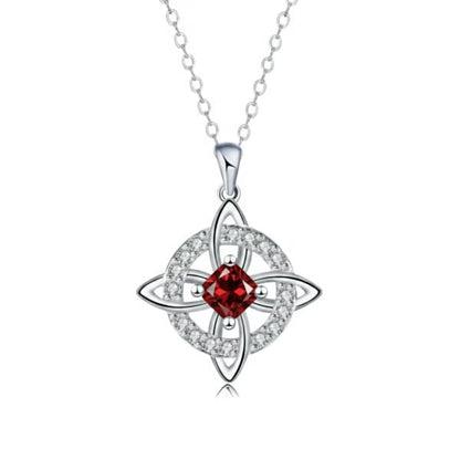 🔥LAST DAY SALE 49% OFF-Mystical Birthstone Witches Knot Necklace – Natural Crystal🔮💞Protect Your Loved Ones
