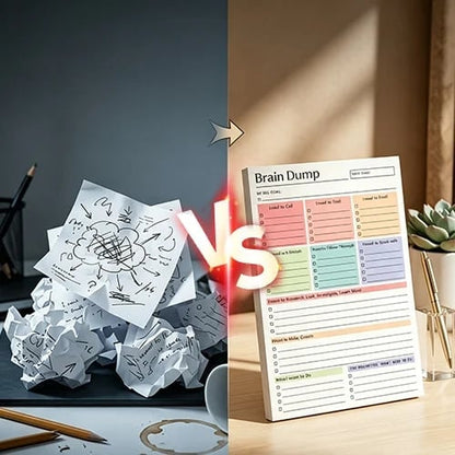🔥 Brain Dump Planner Pad – Clear Your Mind, Organize Your Day & Focus on What Matters