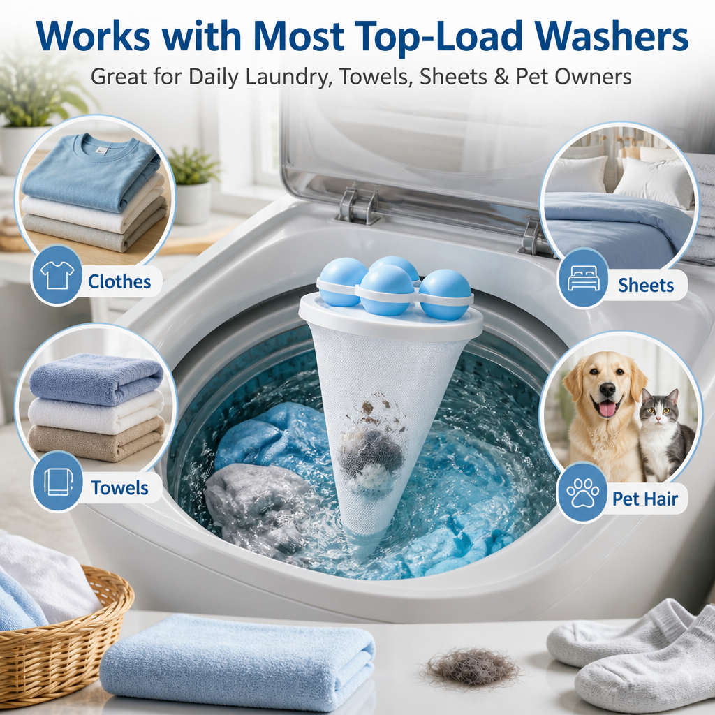 ✨3 Pack Washing Machine Filter Bag - Captures Pet Hair. Prevents Tangles. Reusable 🧼🐾