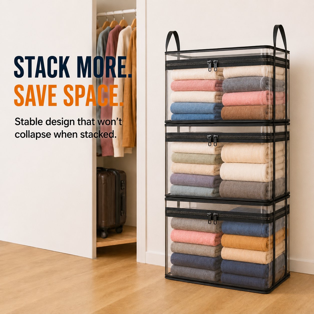 🔥Last Day 49% OFF📦Portable Large Heavy-Duty Thick Plastic Clear Storage Box with Hinged Lid | Home. Travel & Camping