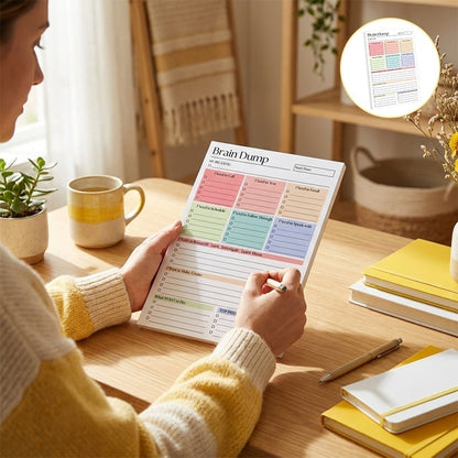 🔥 Brain Dump Planner Pad – Clear Your Mind, Organize Your Day & Focus on What Matters