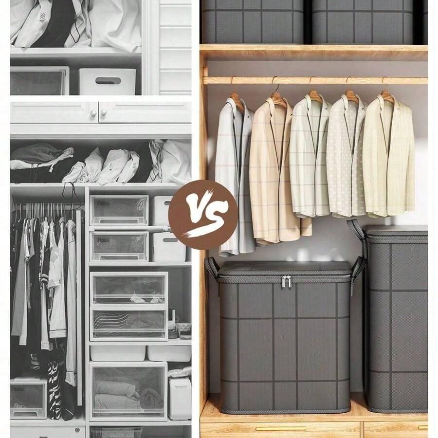 Large Foldable Storage Bag with Zipper Lid & Handles – Closet Organizer for Clothes, Blankets, Toys & Moving