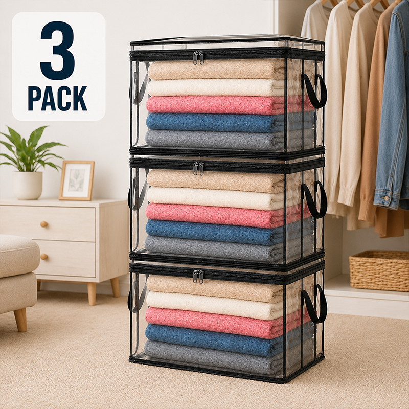 🔥Last Day 49% OFF📦Portable Large Heavy-Duty Thick Plastic Clear Storage Box with Hinged Lid | Home. Travel & Camping