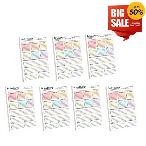 🔥 Brain Dump Planner Pad – Clear Your Mind, Organize Your Day & Focus on What Matters