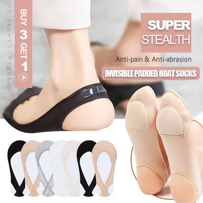 👣2026 New arrival 50% OFF! ☀️Invisible Padded Boat Socks-BUY 5 GET 1 FREE